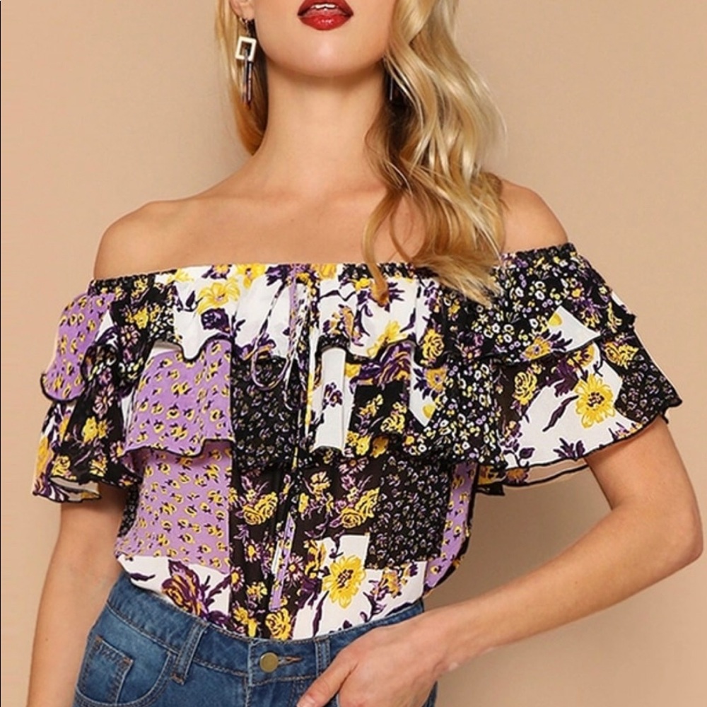 HOST PICK!💕Multicolor Off Shoulder Layered Blouse